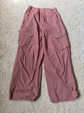 Wide Leg Cargo Pants in Dusty Rose